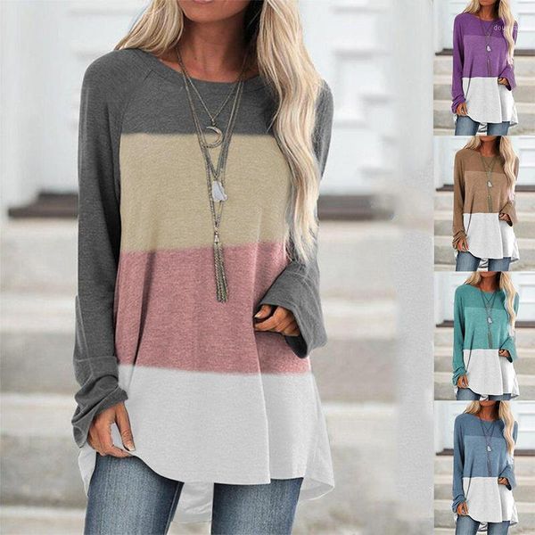 women's t-shirt plus size women clothing pullover round neck multicolor stitching print street long-sleeved casual loose, White
women's t-shirt plus size women clothing pullover round neck multicolor stitching print street long-sleeved casual loose, White