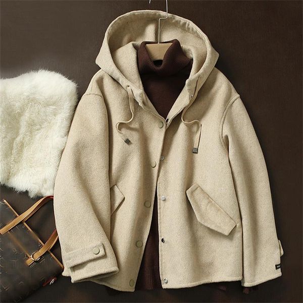 women's wool & blends handmade hooded jacket coat for women 81-90%wool office lady woolen autumn winter female k1144, Black
women's wool & blends handmade hooded jacket coat for women 81-90%wool office lady woolen autumn winter female k1144, Black