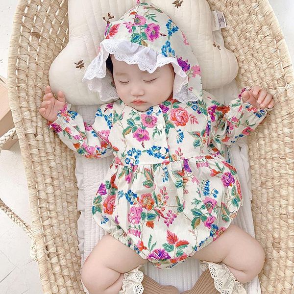 clothing sets baby girl romper 2021 spring kids flowers print born cotton long sleeve jumpsuits with hat, White
clothing sets baby girl romper 2021 spring kids flowers print born cotton long sleeve jumpsuits with hat, White