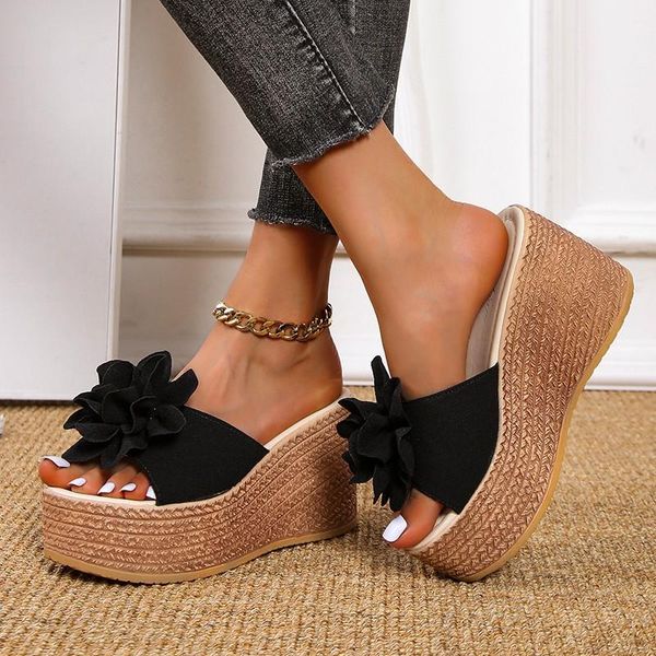 slippers women solid peep toe thick bottom bohemian sandals slipper wedges platform shoes fashion 2021, Black
slippers women solid peep toe thick bottom bohemian sandals slipper wedges platform shoes fashion 2021, Black