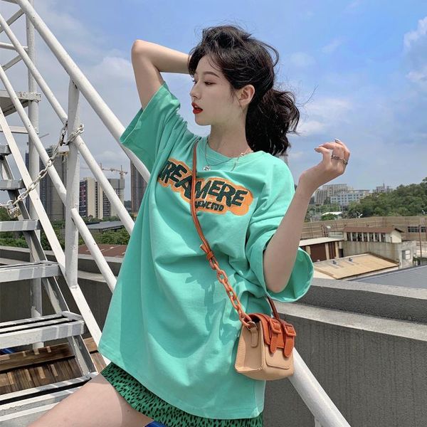 women's t-shirt 2021 summer loose three-dimensional letter embroidery short-sleeved female wild round neck half-sleeved ins tide, White
women's t-shirt 2021 summer loose three-dimensional letter embroidery short-sleeved female wild round neck half-sleeved ins tide, White