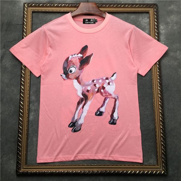 2021 new barrett men's short-sleeved t-shirt pink flowers and sika deer print women t shirts|streetwear 2191001537 only, White;black
2021 new barrett men's short-sleeved t-shirt pink flowers and sika deer print women t shirts|streetwear 2191001537 only, White;black