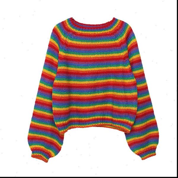 korean rainbow knitted sweater women runway jumpers loose womens clothes autumn 2021 plus size casual female pullovers, White;black
korean rainbow knitted sweater women runway jumpers loose womens clothes autumn 2021 plus size casual female pullovers, White;black