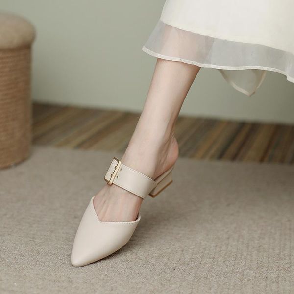 sandals 2021 soft leather shoes muller half slippers women casual korean style pointed high heels wear in stock wholesale, Black
sandals 2021 soft leather shoes muller half slippers women casual korean style pointed high heels wear in stock wholesale, Black