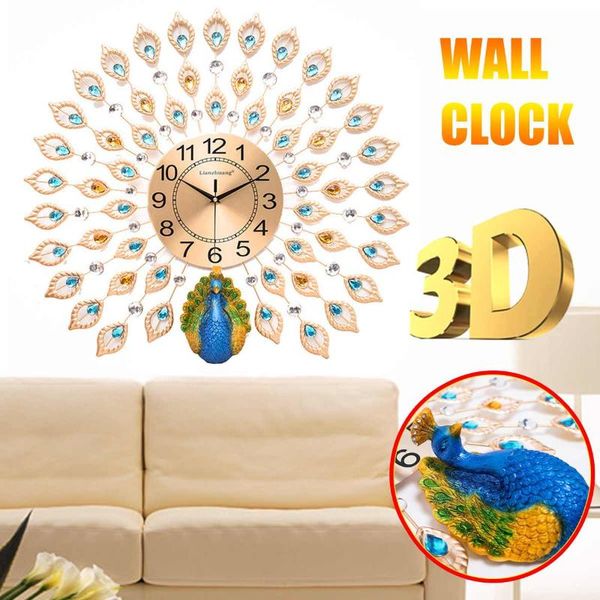 large 3d diamond crystal quartz peacock wall clocks watch european modern design for home living room decor silent wall clock
large 3d diamond crystal quartz peacock wall clocks watch european modern design for home living room decor silent wall clock
