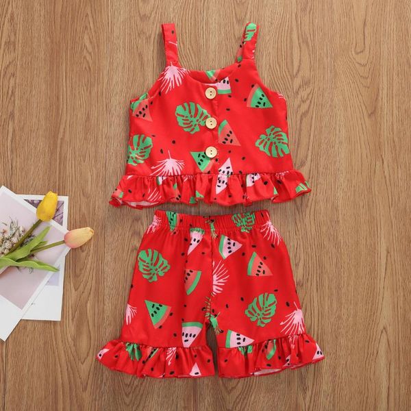 clothing sets baby & children's 1-5y summer kid girls clothes watermellon ruffles sleeveless vest shorts 2pcs, White
clothing sets baby & children's 1-5y summer kid girls clothes watermellon ruffles sleeveless vest shorts 2pcs, White