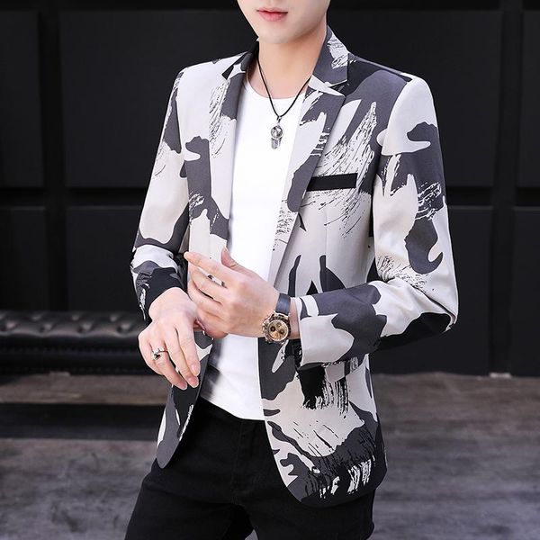 men's suits & blazers camouflage suit male spring and autumn 2021 korean version slim fashion casual handsome thin single western jacke, White;black
men's suits & blazers camouflage suit male spring and autumn 2021 korean version slim fashion casual handsome thin single western jacke, White;black