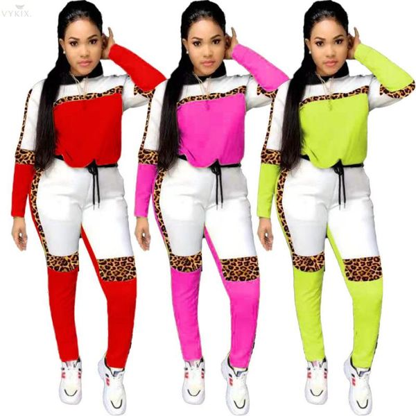 two piece dress autumn winter 2 set women tracksuit hooded long sleeve leopard patchwork suit and pants outfits, White
two piece dress autumn winter 2 set women tracksuit hooded long sleeve leopard patchwork suit and pants outfits, White
