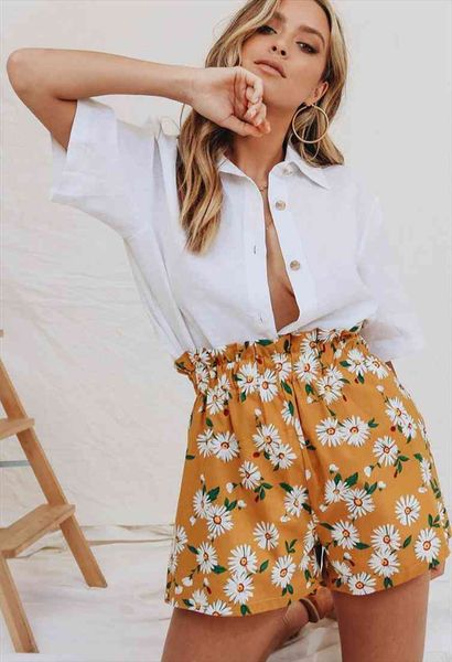 ayualin boho shorts for women vintage orange floral printed summer elastic waist loose casual womens bottoms beach wear, White;black
ayualin boho shorts for women vintage orange floral printed summer elastic waist loose casual womens bottoms beach wear, White;black