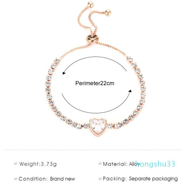 wholesale-europe new arrive rose gold bracelets heart zircon fashion hand chain for ladies diamond copper brace lace jewelry accessories, Golden;silver
wholesale-europe new arrive rose gold bracelets heart zircon fashion hand chain for ladies diamond copper brace lace jewelry accessories, Golden;silver