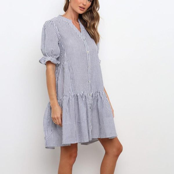casual dresses fashion women striped button cardigan short sleeve dress loose sleeveless spaghetti strap beach midi party, Black;gray
casual dresses fashion women striped button cardigan short sleeve dress loose sleeveless spaghetti strap beach midi party, Black;gray