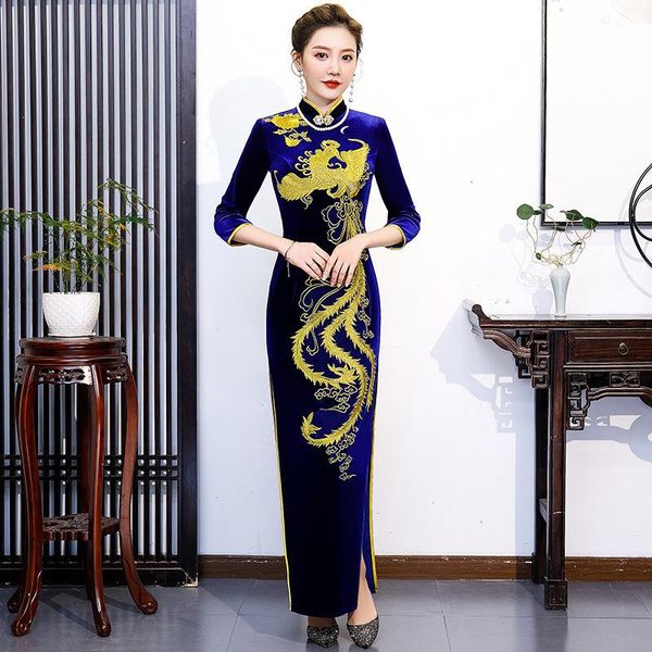 ethnic clothing chinese traditional women embroidery phoenix velour half sleeve cheongsam dress elegant ladies vintage velvet qipao oversize, Red
ethnic clothing chinese traditional women embroidery phoenix velour half sleeve cheongsam dress elegant ladies vintage velvet qipao oversize, Red