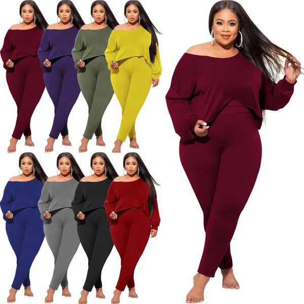women's two piece pants shzq casual pure color women tracksuits outfits plus size autumn o-neck full sleeve loose tees + skinny stretch, White
women's two piece pants shzq casual pure color women tracksuits outfits plus size autumn o-neck full sleeve loose tees + skinny stretch, White