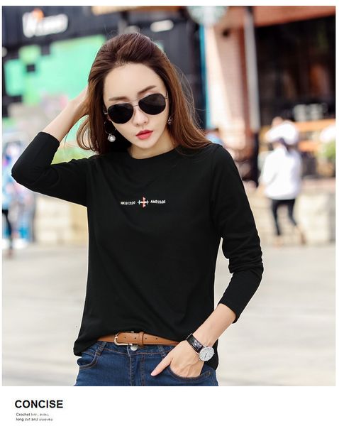 spring the in and autumn is natural pure long sleeve t-shirt yards loose embroidery cotton render unlined upper garment 6c00, White
spring the in and autumn is natural pure long sleeve t-shirt yards loose embroidery cotton render unlined upper garment 6c00, White