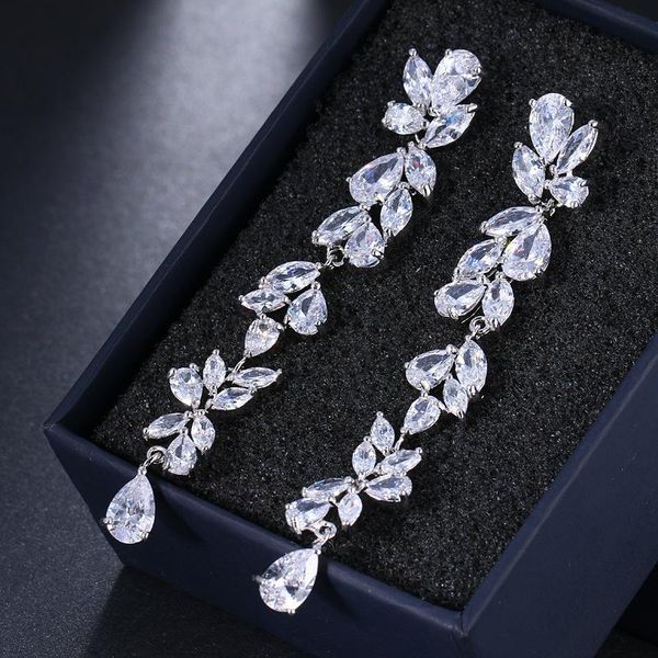 dangle & chandelier ekopdee luxury flower cubic zirconia long earrings for women trendy crystal tassel female bridal wedding jewelry, Silver
dangle & chandelier ekopdee luxury flower cubic zirconia long earrings for women trendy crystal tassel female bridal wedding jewelry, Silver
