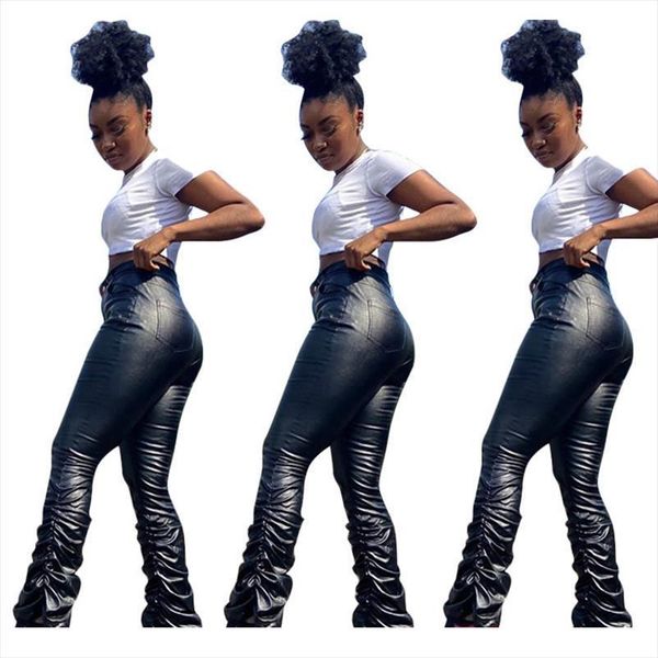 classic black color pu womens legging leather stacked pants high waist zipper slit flare skinny trousers draped ruched
classic black color pu womens legging leather stacked pants high waist zipper slit flare skinny trousers draped ruched