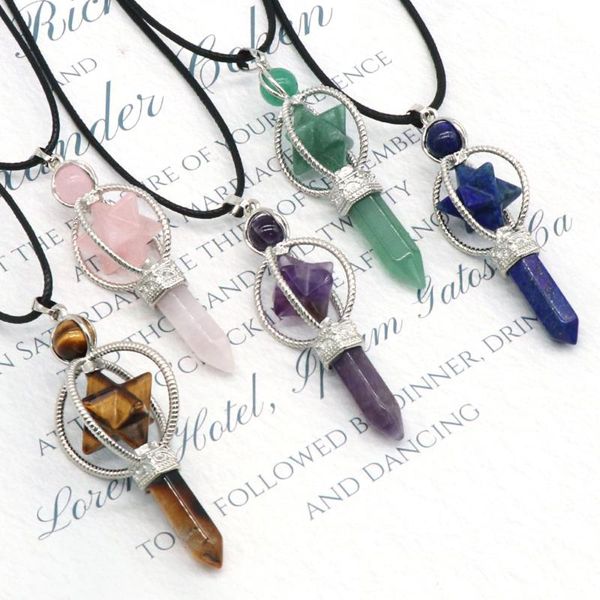 pendant necklaces natural semi-precious stone opal carbamel david star hexagonal pillar reiki magic scepter necklace rope chain 45cm 1pc, Silver
pendant necklaces natural semi-precious stone opal carbamel david star hexagonal pillar reiki magic scepter necklace rope chain 45cm 1pc, Silver