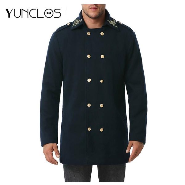 yunclos winter jacket men windbreaker jacket trench men long solid color lapel coat navy style outwear, Black
yunclos winter jacket men windbreaker jacket trench men long solid color lapel coat navy style outwear, Black