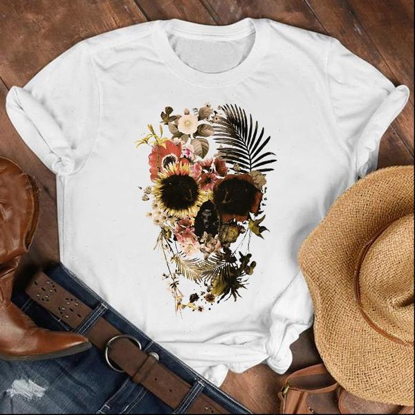 women lady floral face horror short sleeve 90s fashion shirt clothes womens female print t tshirt tee graphic t shirt, White
women lady floral face horror short sleeve 90s fashion shirt clothes womens female print t tshirt tee graphic t shirt, White
