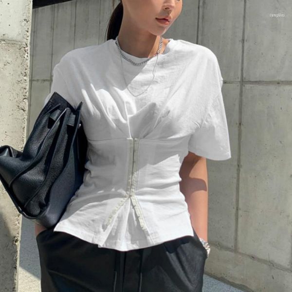 women o neck short sleeve solid color corset t shirts fashion casual office lady clothes1, White
women o neck short sleeve solid color corset t shirts fashion casual office lady clothes1, White