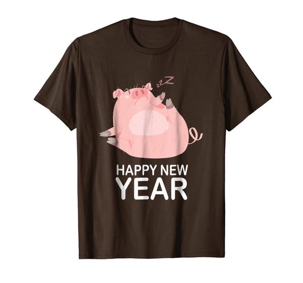 happy new year 2019 sleep pig gift for sleepy girl, man, White;black
