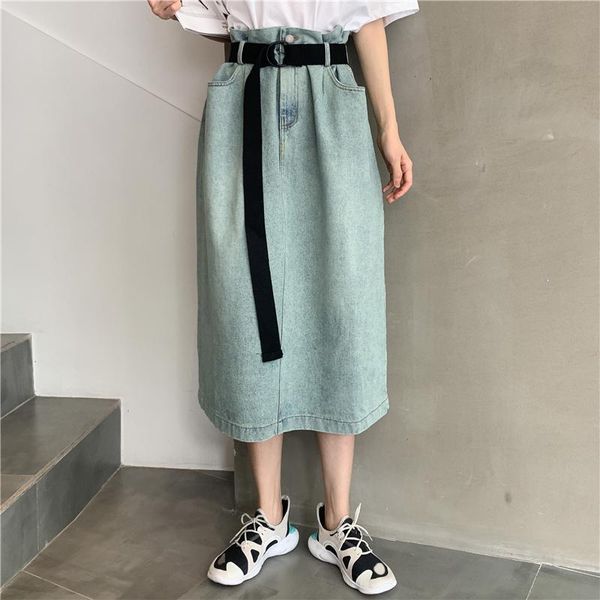 skirts vintage straight denim women summer high waist loose with sashes belted long jeans skirt harajuku pockets light blue x081, Black
skirts vintage straight denim women summer high waist loose with sashes belted long jeans skirt harajuku pockets light blue x081, Black