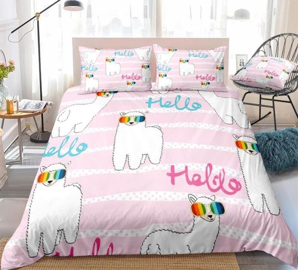 3pcs white alpaca duvet cover set cartoon animal bedding cute pink quilt cover bed set kids girls king rainbow dropship
3pcs white alpaca duvet cover set cartoon animal bedding cute pink quilt cover bed set kids girls king rainbow dropship