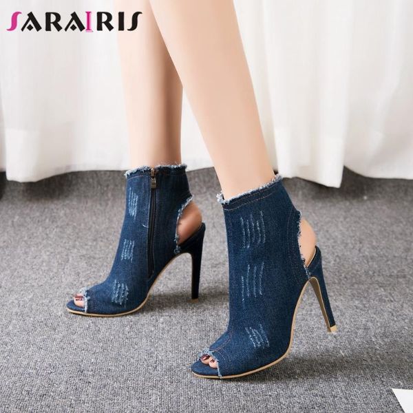 sandals sarairis elegant blue denim female high thin heels summer women fashion peep toe heeled shoes woman, Black
sandals sarairis elegant blue denim female high thin heels summer women fashion peep toe heeled shoes woman, Black