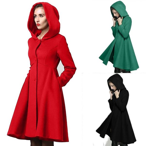women's wool & blends elegant women winter coat fashion hooded lady office outwear single-breasted a-line loose woolen coats, Black
women's wool & blends elegant women winter coat fashion hooded lady office outwear single-breasted a-line loose woolen coats, Black