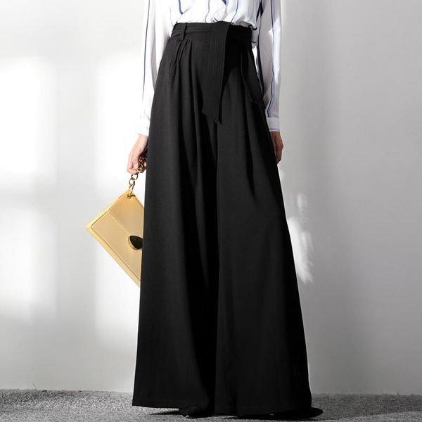 women's high waist black vintage pants new 2021 fashion comfort wide leg pants, Black;white
women's high waist black vintage pants new 2021 fashion comfort wide leg pants, Black;white