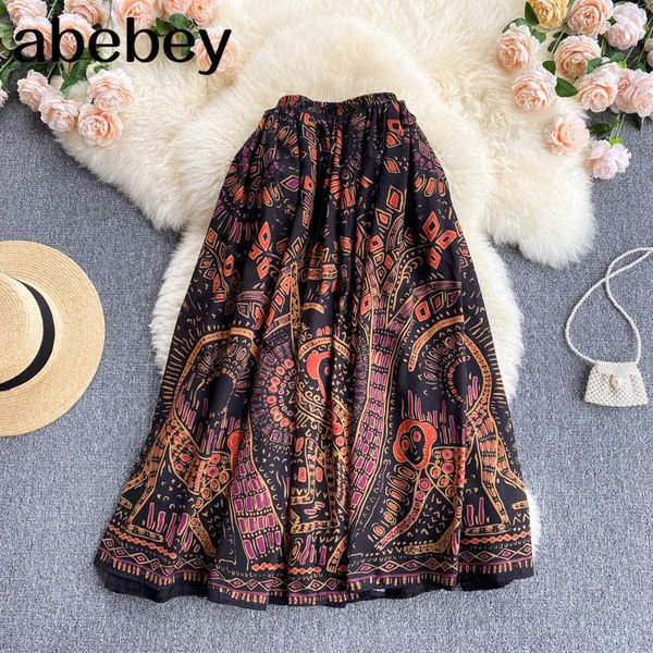 women korean print skirt elegant fashion high waist ruffles a-line skirts summer bohemian vacation beach midi skirt 210715, Black
women korean print skirt elegant fashion high waist ruffles a-line skirts summer bohemian vacation beach midi skirt 210715, Black