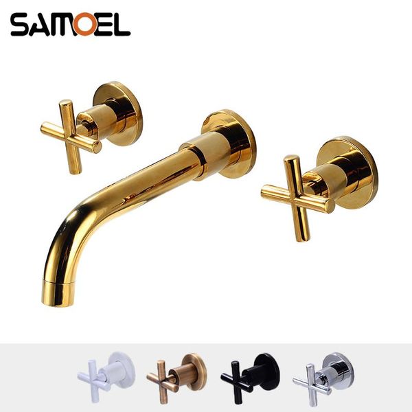 bathroom sink faucets classic wall-mounted concealed dual hole two handle gold white black basin faucet mixer water tap g1131
bathroom sink faucets classic wall-mounted concealed dual hole two handle gold white black basin faucet mixer water tap g1131
