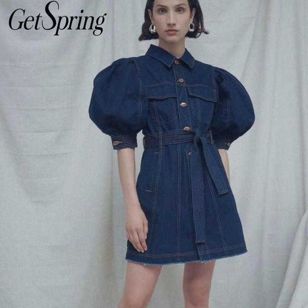 getspring women dress lantern sleeve bandage denim dresses vintage short fashion 210601, Black;gray
getspring women dress lantern sleeve bandage denim dresses vintage short fashion 210601, Black;gray
