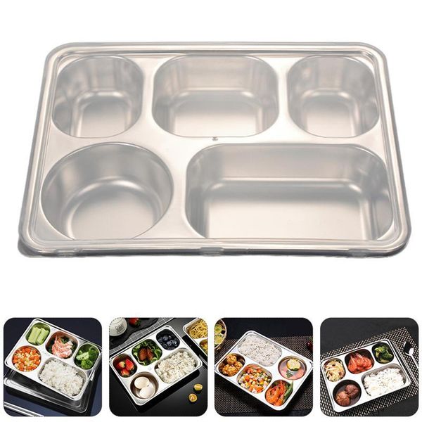 dishes & plates 1pc stainless steel divided plate rectangular 5 sections serving tray
dishes & plates 1pc stainless steel divided plate rectangular 5 sections serving tray