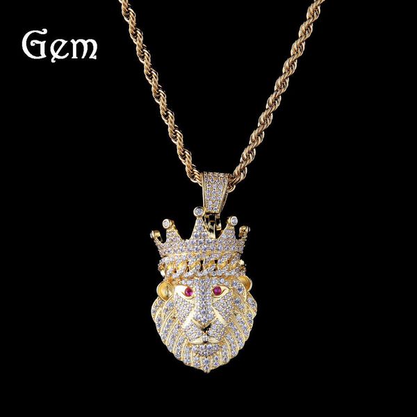 hip hop new crown lion head zircon pendant crown lion gold electroplating men's and women's trend jewelry, Silver
hip hop new crown lion head zircon pendant crown lion gold electroplating men's and women's trend jewelry, Silver