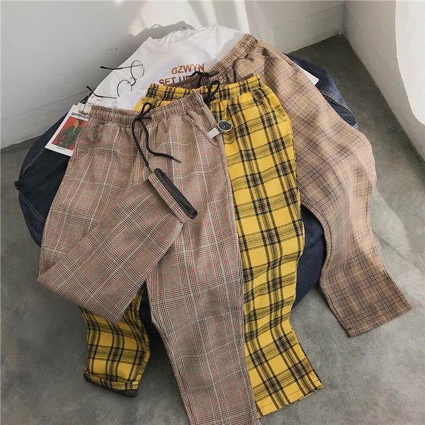 women korean black plaid pant casual streetwear harem male checkered trousers plus size
women korean black plaid pant casual streetwear harem male checkered trousers plus size