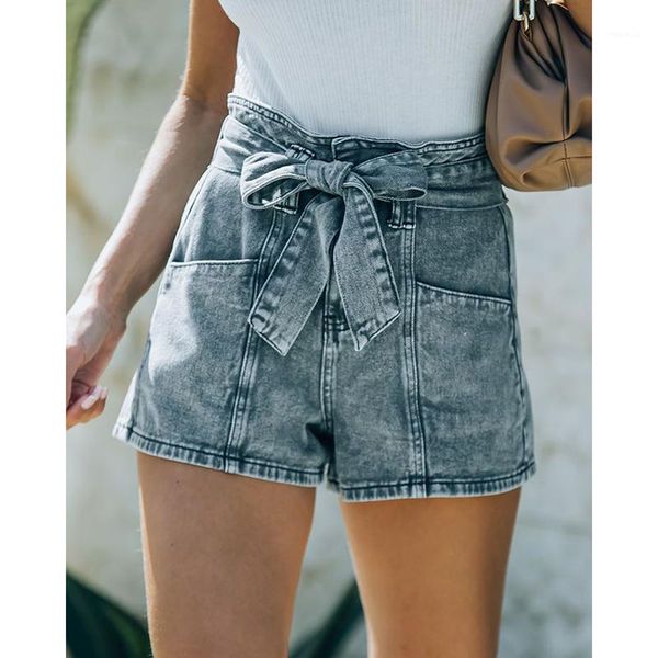 women's shorts 2021 fashion casual women trousers summer tied waist denim short pants, White;black
women's shorts 2021 fashion casual women trousers summer tied waist denim short pants, White;black