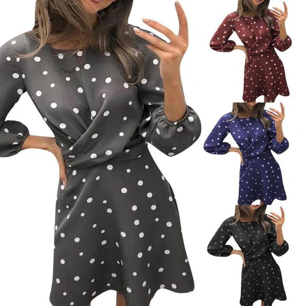 women elegant polka dot print mini dress 2021 spring casual o-neck cross draped party dress lady autumn long sleeve a-line, Black;gray
women elegant polka dot print mini dress 2021 spring casual o-neck cross draped party dress lady autumn long sleeve a-line, Black;gray