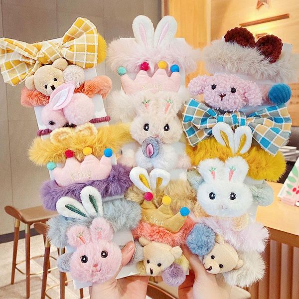 hair accessories 3/4/5pcs/set winter girls cute cartoon plush scrunchie rubber bands kids lovely headband fashion, Slivery;white
hair accessories 3/4/5pcs/set winter girls cute cartoon plush scrunchie rubber bands kids lovely headband fashion, Slivery;white