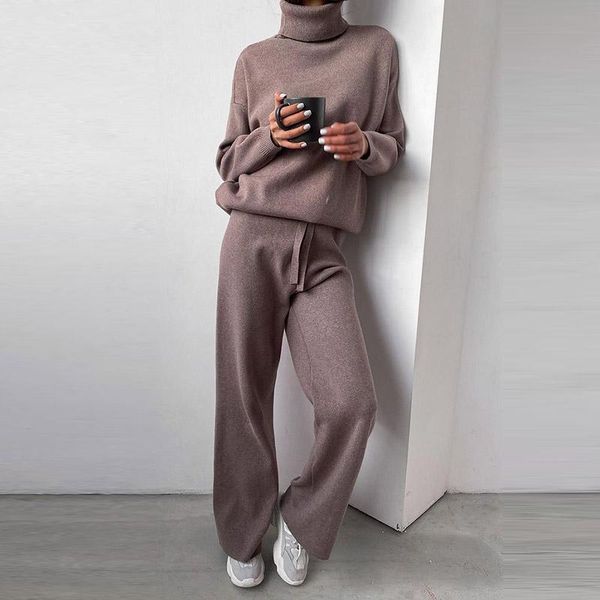 women's two piece pants autumn women turtleneck 2pcs suits casual solid long sleeve pullover wide leg set femme homewear outfits track, White
women's two piece pants autumn women turtleneck 2pcs suits casual solid long sleeve pullover wide leg set femme homewear outfits track, White