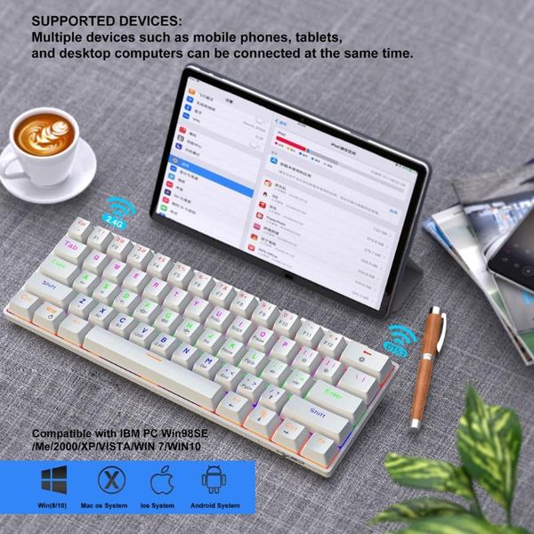 keyboards p8df wired/wireless bluetooth-compatible 5.0 mechanical gaming keyboard 60% compact 61 keys rgb backlit blue switch
keyboards p8df wired/wireless bluetooth-compatible 5.0 mechanical gaming keyboard 60% compact 61 keys rgb backlit blue switch