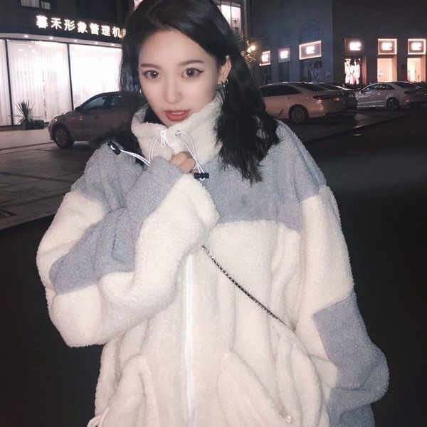 embroidery imitation lambswool zip-up clothes women hoodie autumn winter korean style velvet oversize sweatshirt 201112, Black
embroidery imitation lambswool zip-up clothes women hoodie autumn winter korean style velvet oversize sweatshirt 201112, Black