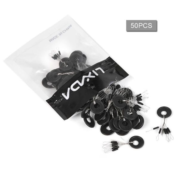 lixada 50pcs black rubber ser fishing float space bean ser float line sers s