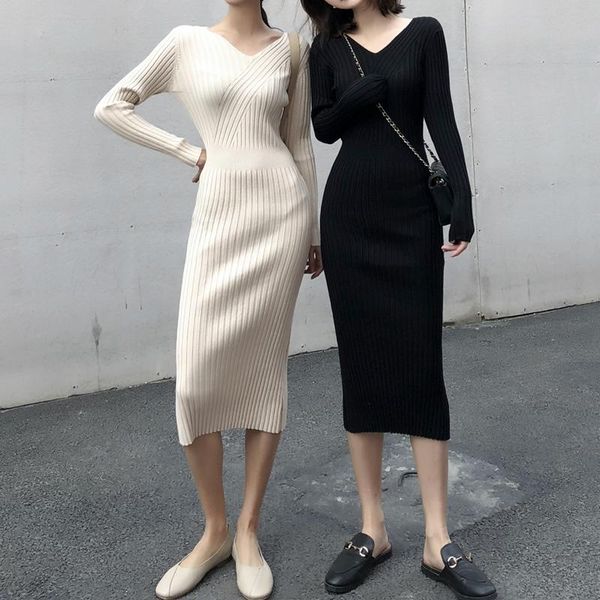 casual dresses autumn winter women v-neck knitted bodycon dress stretched female elegant pencil sweater vestidos, Black;gray
casual dresses autumn winter women v-neck knitted bodycon dress stretched female elegant pencil sweater vestidos, Black;gray