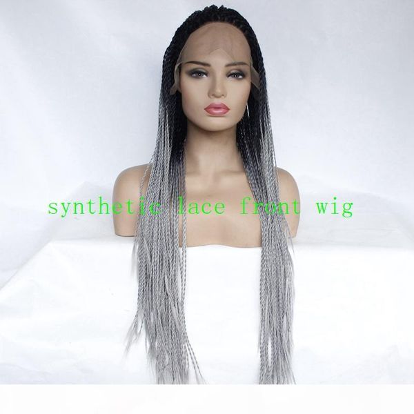 ombre synthetic lace front wigs black to grey african american braided box braids heat resistant fiber lace wig for women
ombre synthetic lace front wigs black to grey african american braided box braids heat resistant fiber lace wig for women