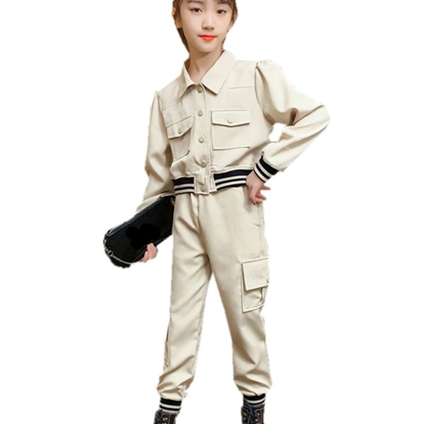 2021 new autumn winter girls'clothes solid jacket + cargo pants 2 put on for teenage girls cool children clothes 6 8 10 12 14 years zio, White
2021 new autumn winter girls'clothes solid jacket + cargo pants 2 put on for teenage girls cool children clothes 6 8 10 12 14 years zio, White