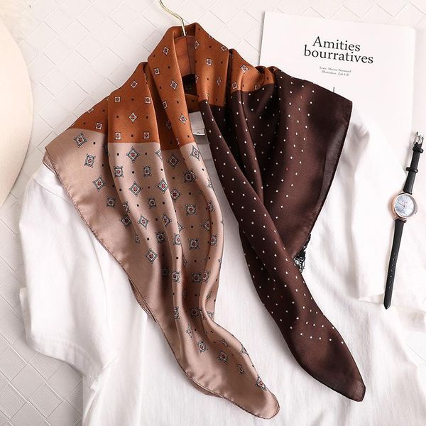 scarves 70*70cm brand dot printing silk square scarf women shawls and wraps fashion color matching office neck female ribbon, Blue;gray
scarves 70*70cm brand dot printing silk square scarf women shawls and wraps fashion color matching office neck female ribbon, Blue;gray