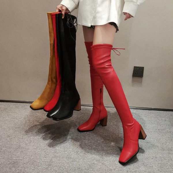 boots spring autumn women thigh high elastic fashion slim 8cm square heel ladies over the knee black red
boots spring autumn women thigh high elastic fashion slim 8cm square heel ladies over the knee black red