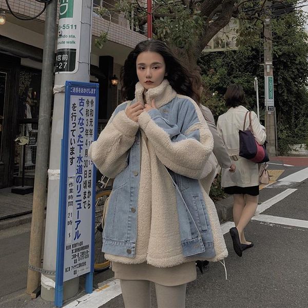 women's jackets 2021 women jacket loose warm thick jeans berber fleece joint coat fashion casual slim student padded outwear street sty, Black;brown
women's jackets 2021 women jacket loose warm thick jeans berber fleece joint coat fashion casual slim student padded outwear street sty, Black;brown