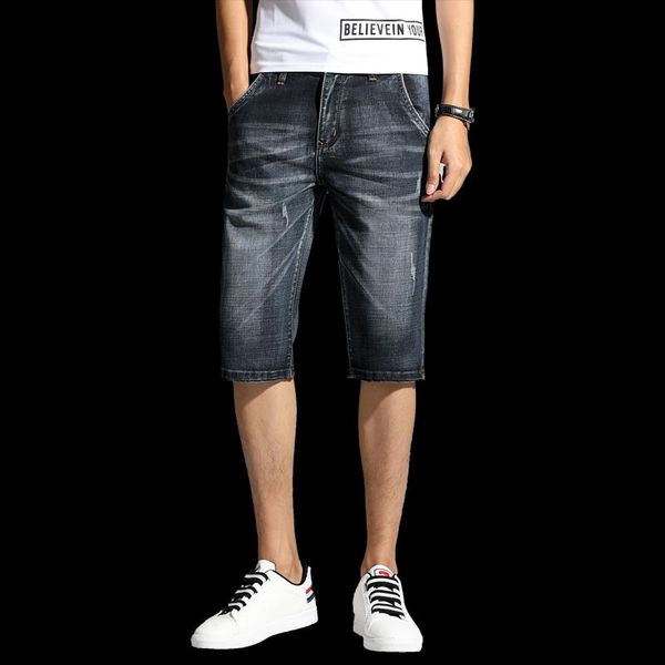 men's shorts denim jeans men dark blue stretch regular fit washed retro leisure mens short knee length pants,628, White;black 
men's shorts denim jeans men dark blue stretch regular fit washed retro leisure mens short knee length pants,628, White;black
